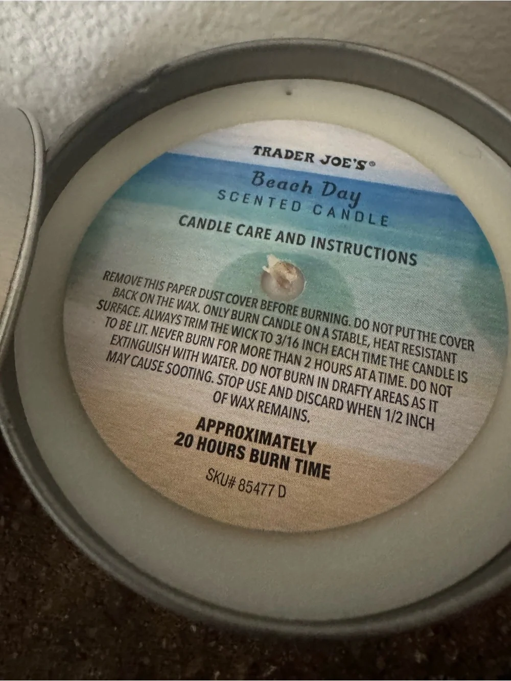 Trader Joe’s New Summer Beach Day Scented Candle